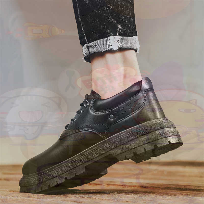 Young Men'S Semi Formal Wear - Dark Natural Leather Fashion Trainers Tennis