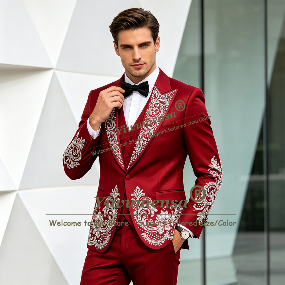 Men Formal Wear Vest - Luxury Wedding Suit For Man Sparkly