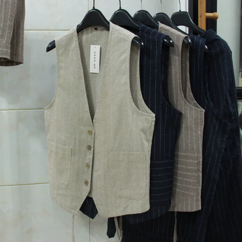British Casual Linen Vest for  - Men Formal Wear Vest review and price