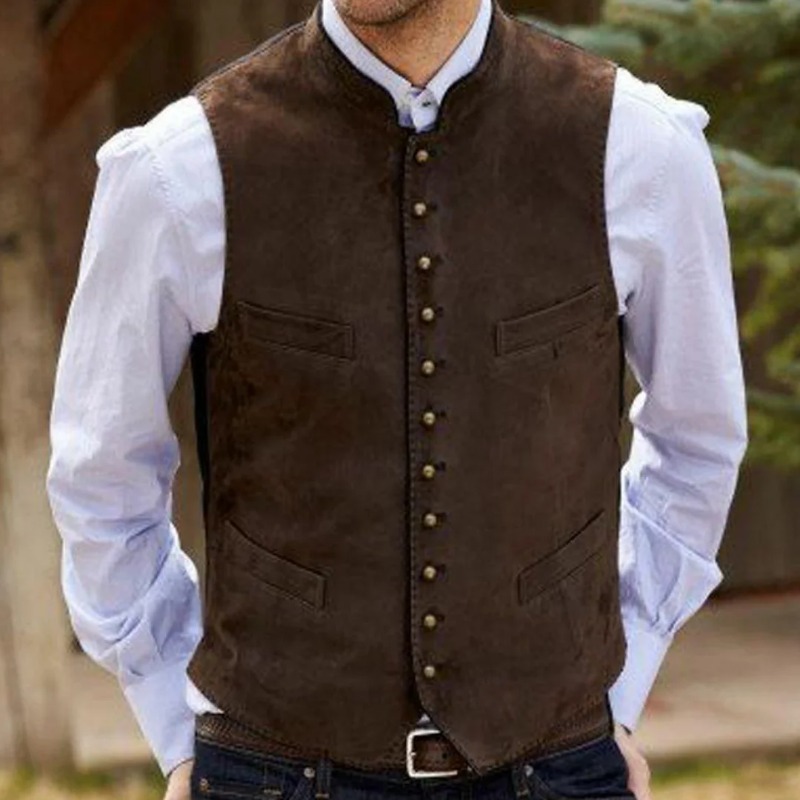 Men Vest Coffee Suede Velvet S - Men Formal Wear Vest review and price