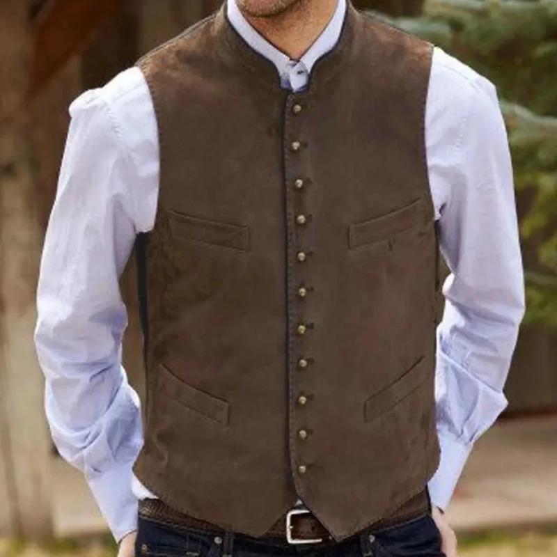 Men Vest Coffee Suede Velvet S - Men Formal Wear Vest review and price