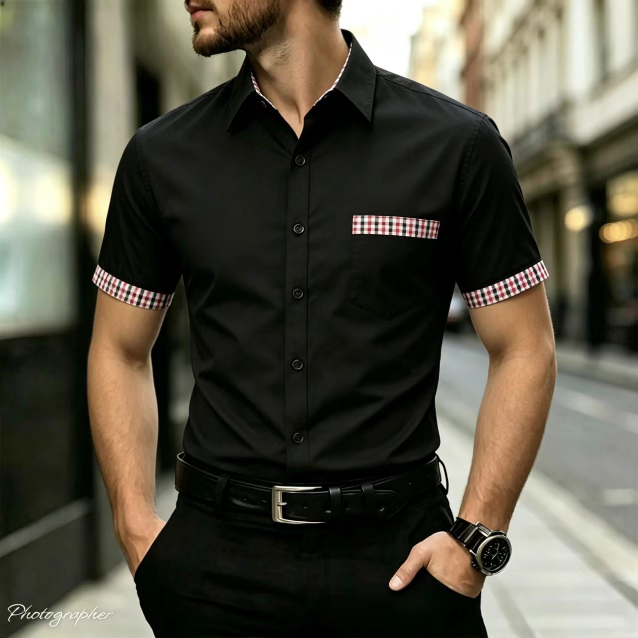 Men's short sleeved shirt with - Men Formal Office Wear Shirts review and price