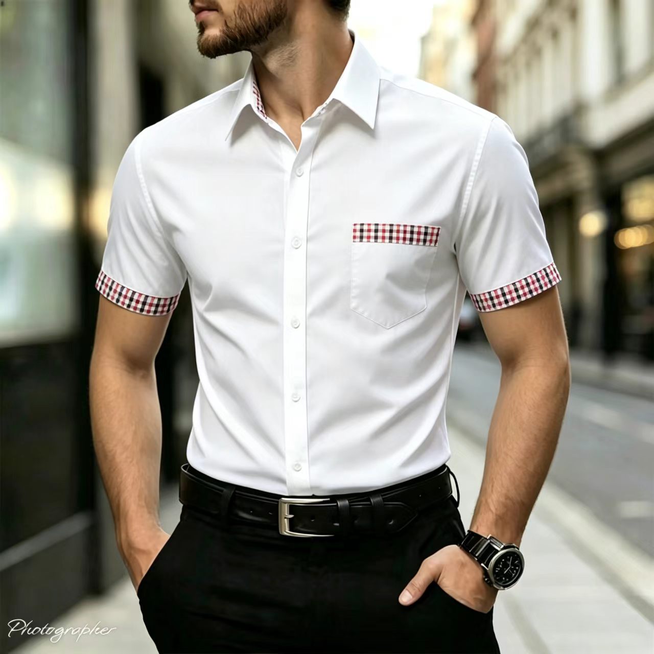Men's short sleeved shirt with - Men Formal Office Wear Shirts review and price