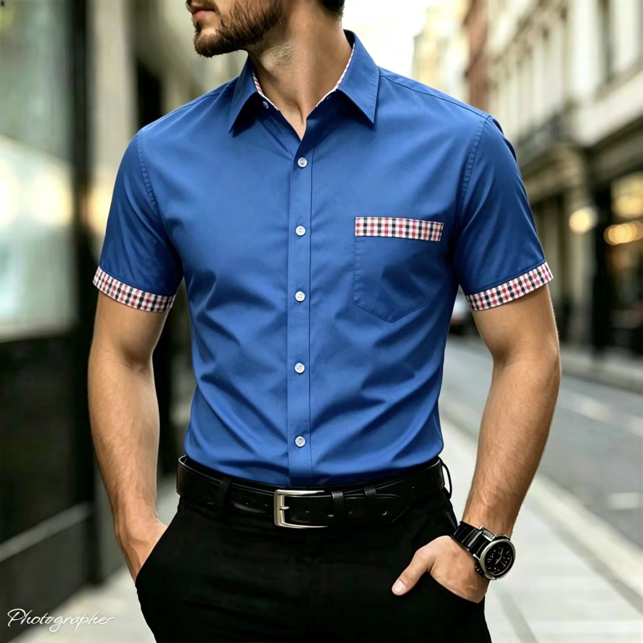 Men's short sleeved shirt with - Men Formal Office Wear Shirts review and price
