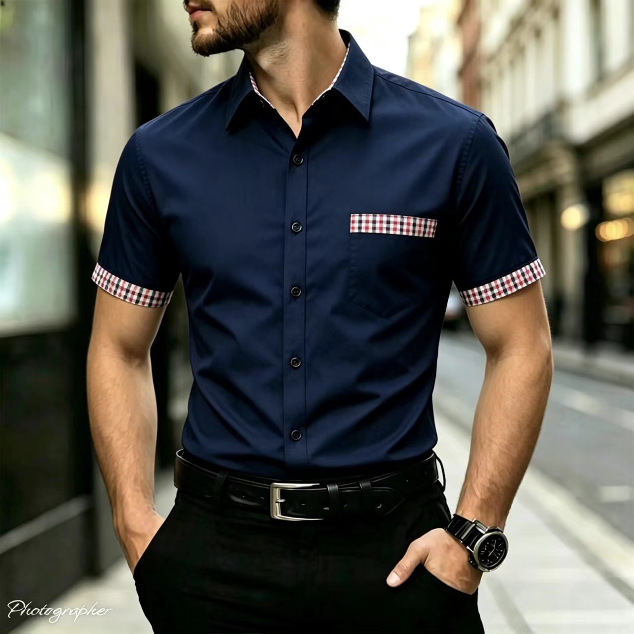 Men's short sleeved shirt with - Men Formal Office Wear Shirts review and price