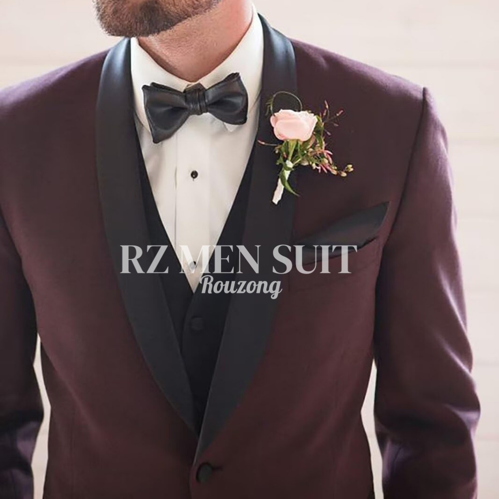 Mens 3 Piece Tuxedo Suit Slim  - Men Formal Wear Vest review and price