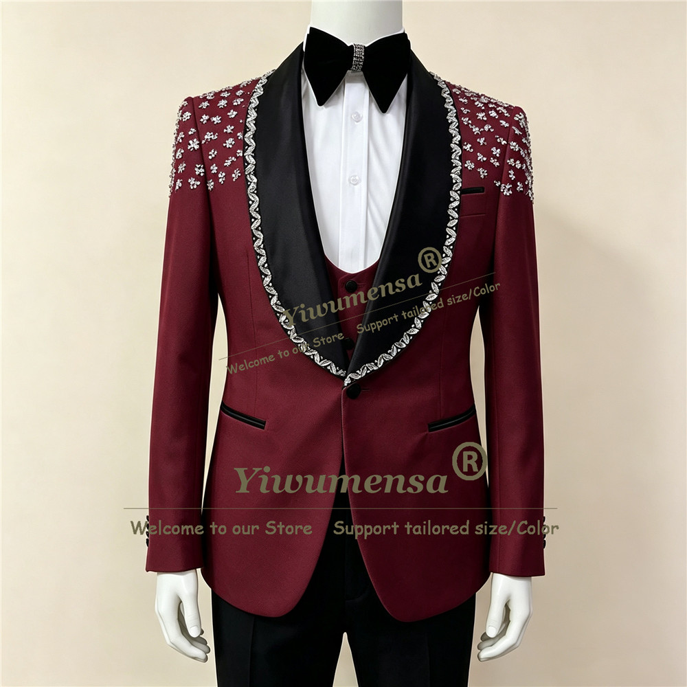 Luxury Diamond Beaded Men's Su - Men Formal Wear Vest review and price