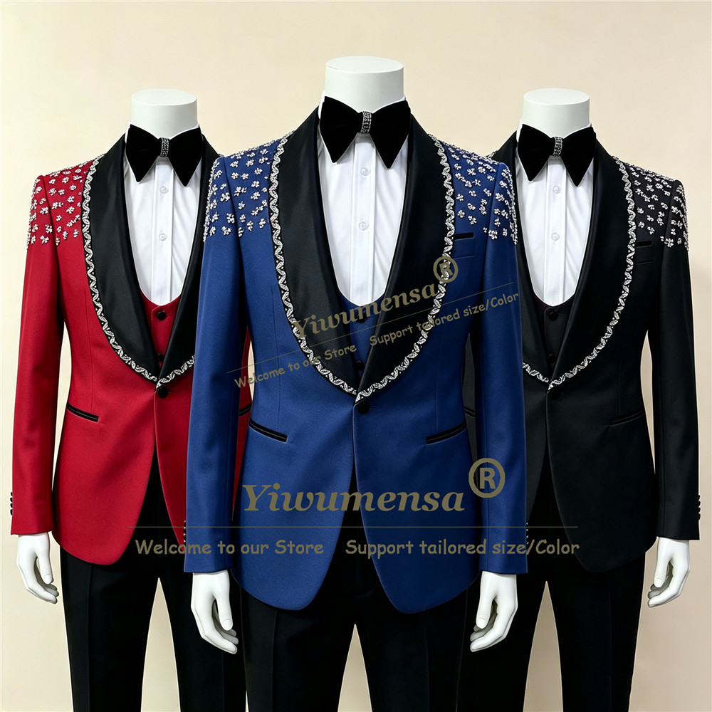 Luxury Diamond Beaded Men's Su - Men Formal Wear Vest review and price