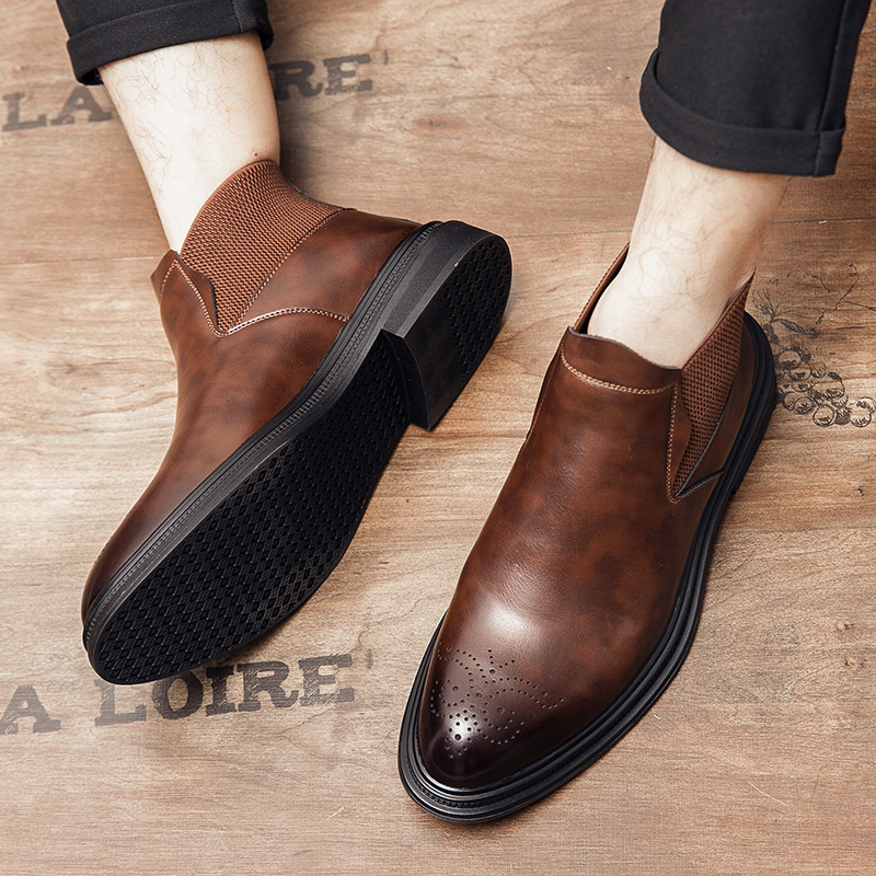 High-top leather shoes are ver - Men Formal Wear With Boots review and price