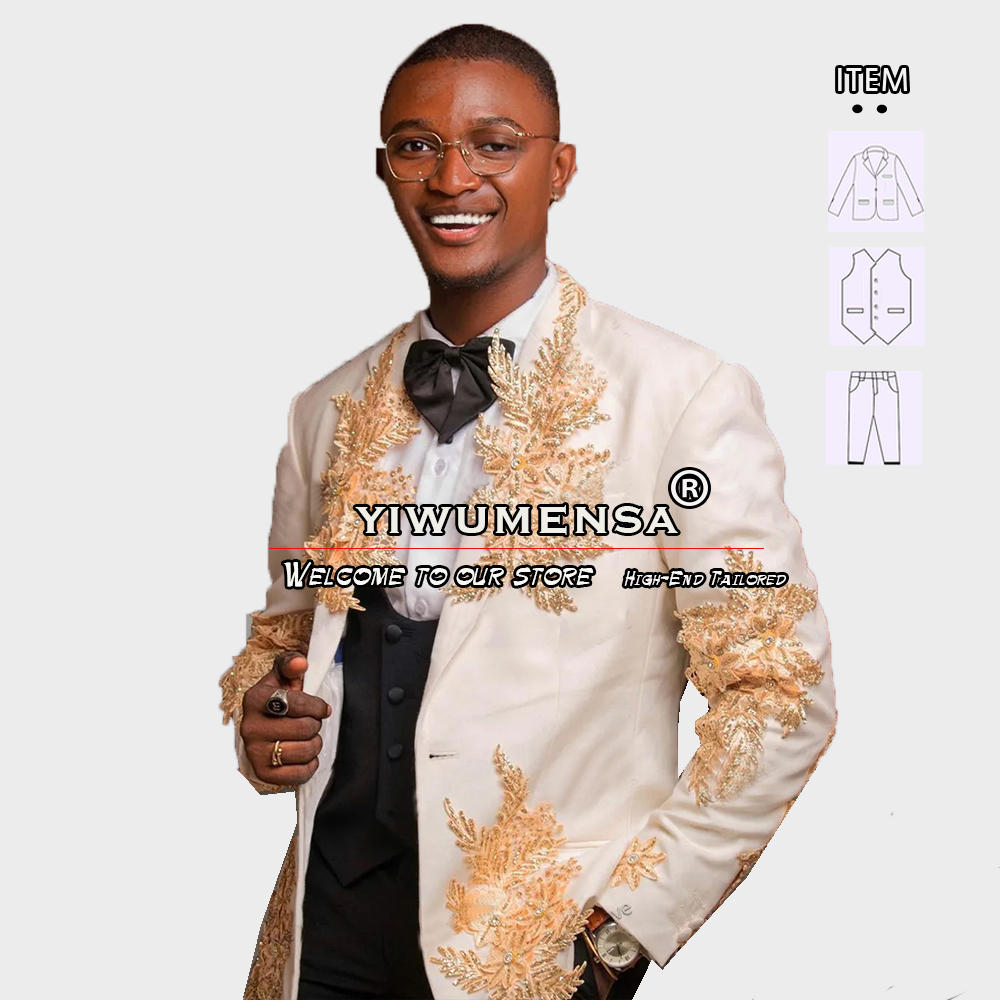 Customized 3 Pieces Suits Men  - Men Formal Wear Vest review and price