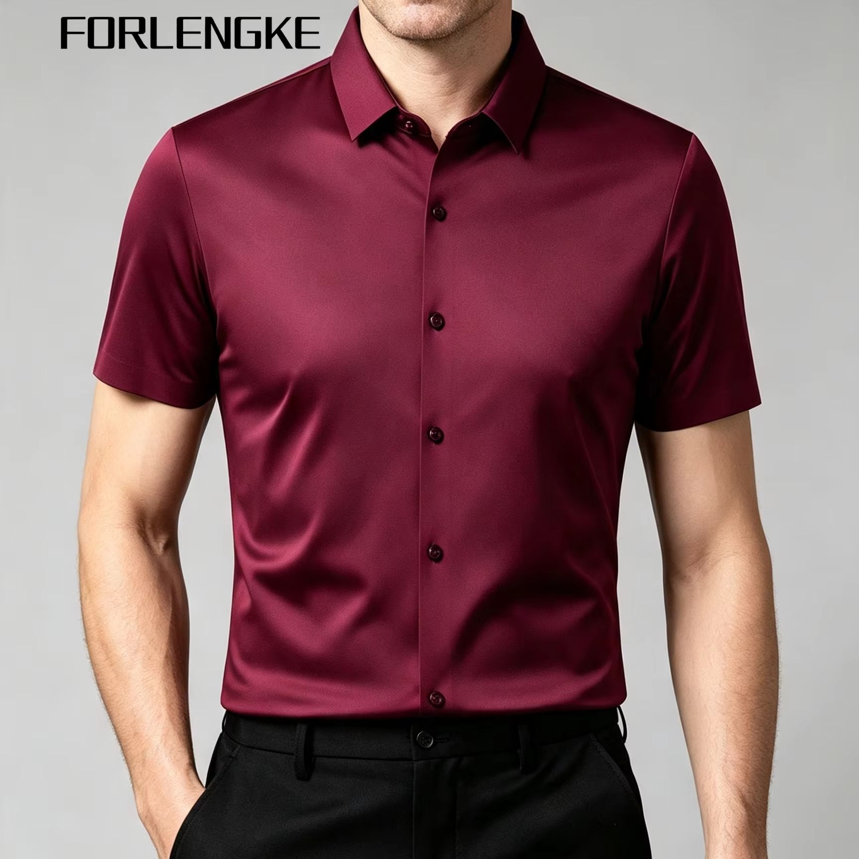 FORLENGKE Men's Business Solid - Men Formal Office Wear Shirts review and price
