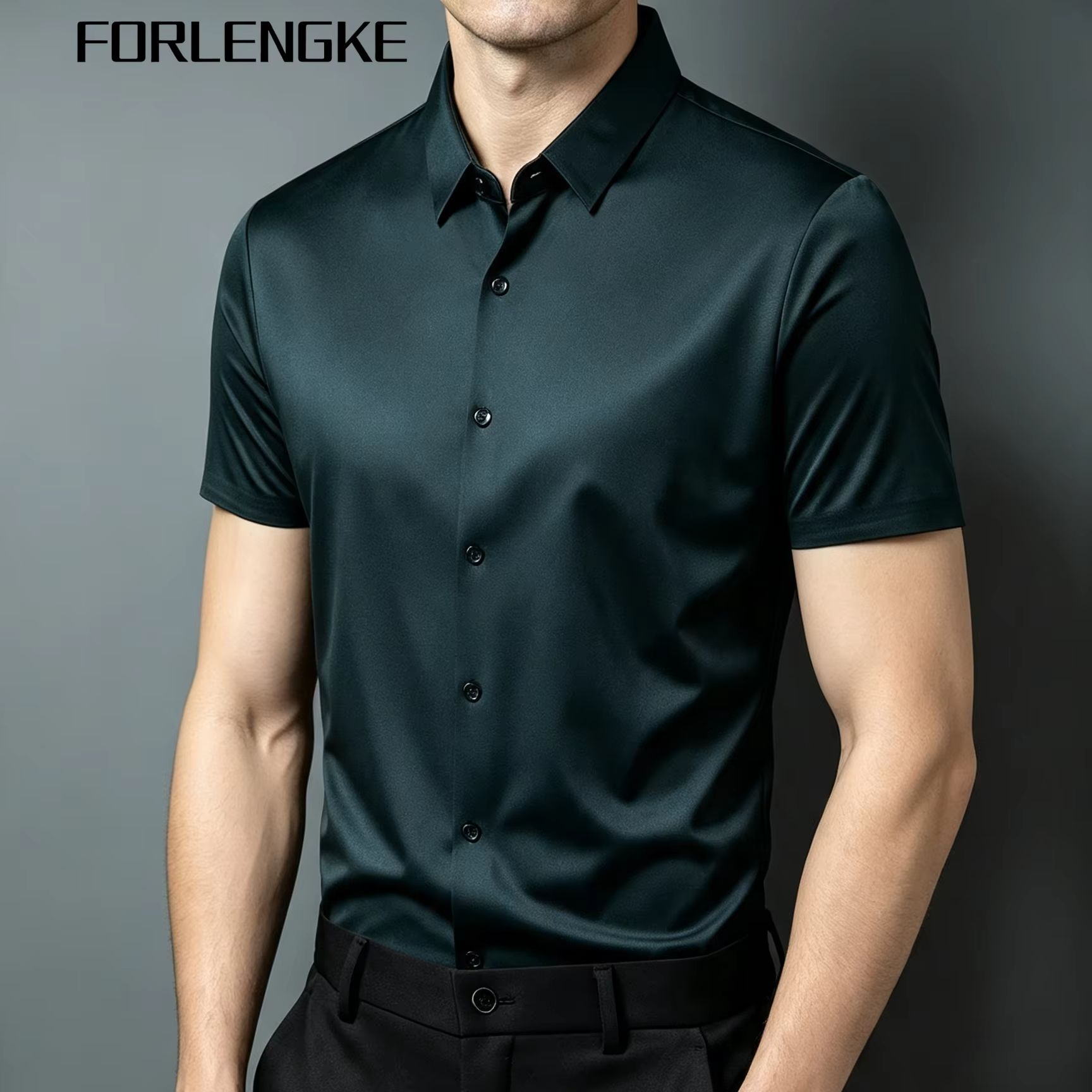 FORLENGKE Men's Business Solid - Men Formal Office Wear Shirts review and price