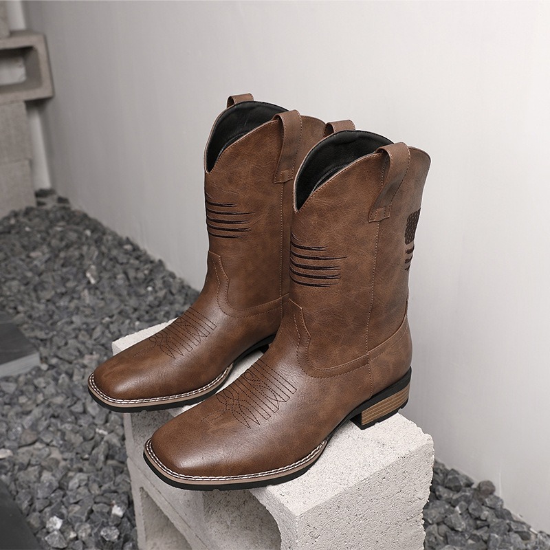 Men Western Cowboy Boots Squar - Men'S Ethnic & Formal Designer Wear Studio S review and price