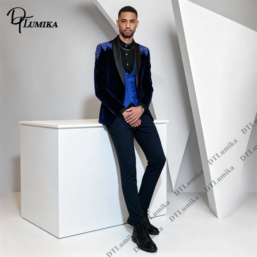 Peagent Men 3 Piece Velvet Sui - Men Formal Wear Vest review and price
