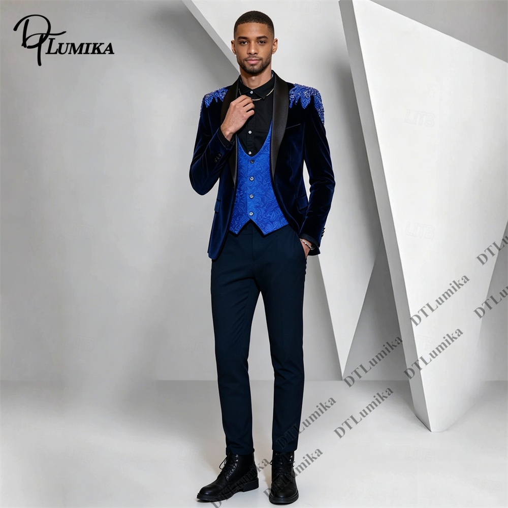Peagent Men 3 Piece Velvet Sui - Men Formal Wear Vest review and price