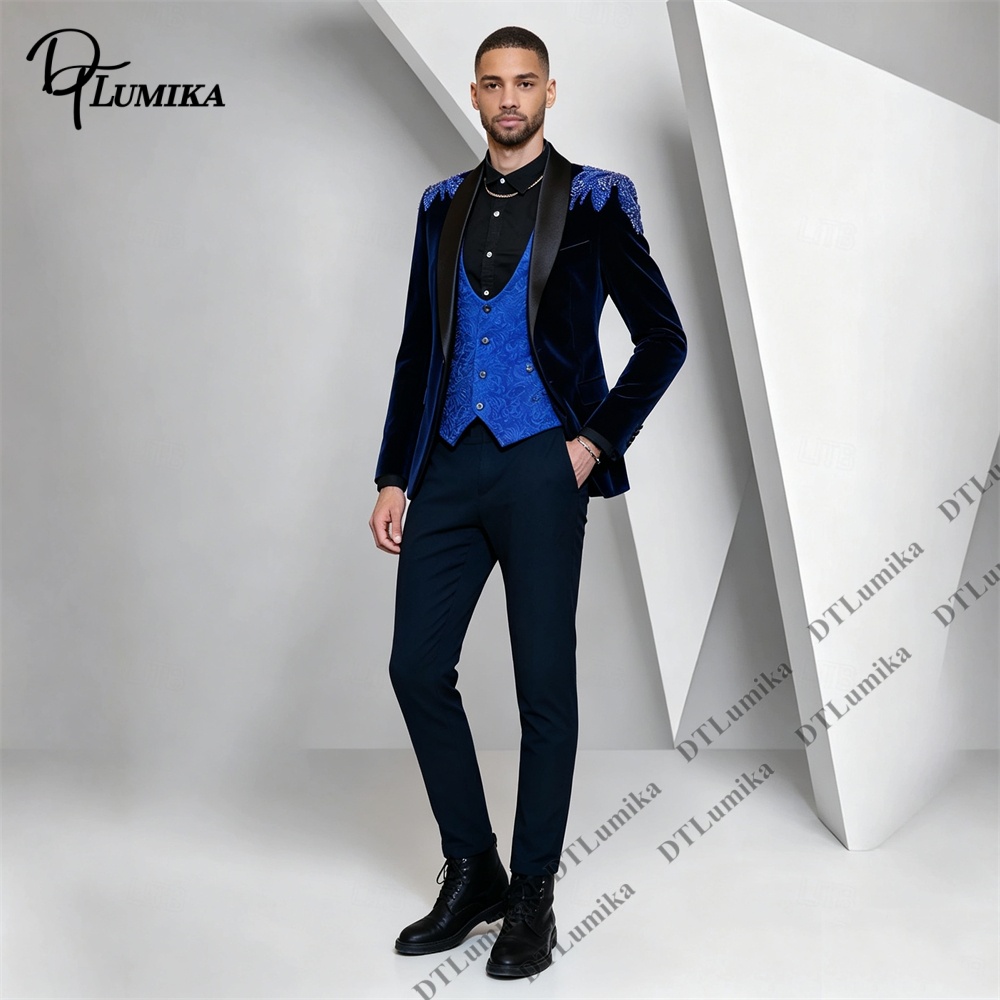 Peagent Men 3 Piece Velvet Sui - Men Formal Wear Vest review and price